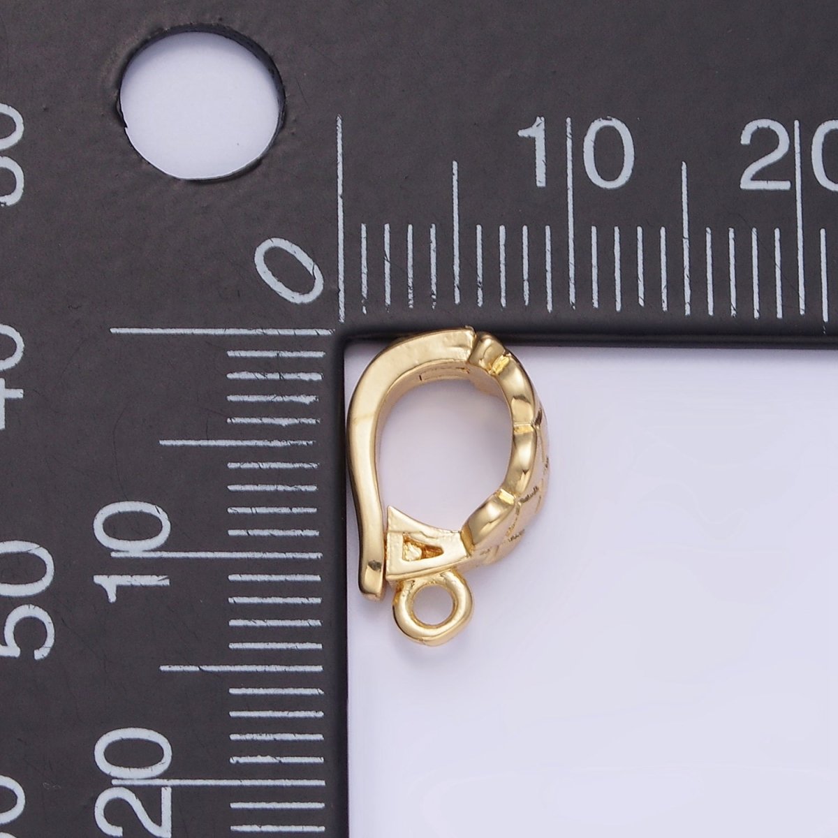 14K Gold Filled 14mm Quilted Snap Latch Bail Findings | Z594 - DLUXCA