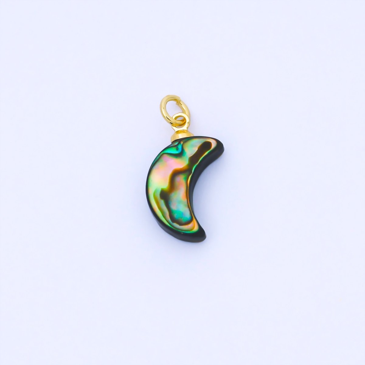 14K Gold Filled 15.5mm Abalone Crescent Moon Charm | AF585 - DLUXCA