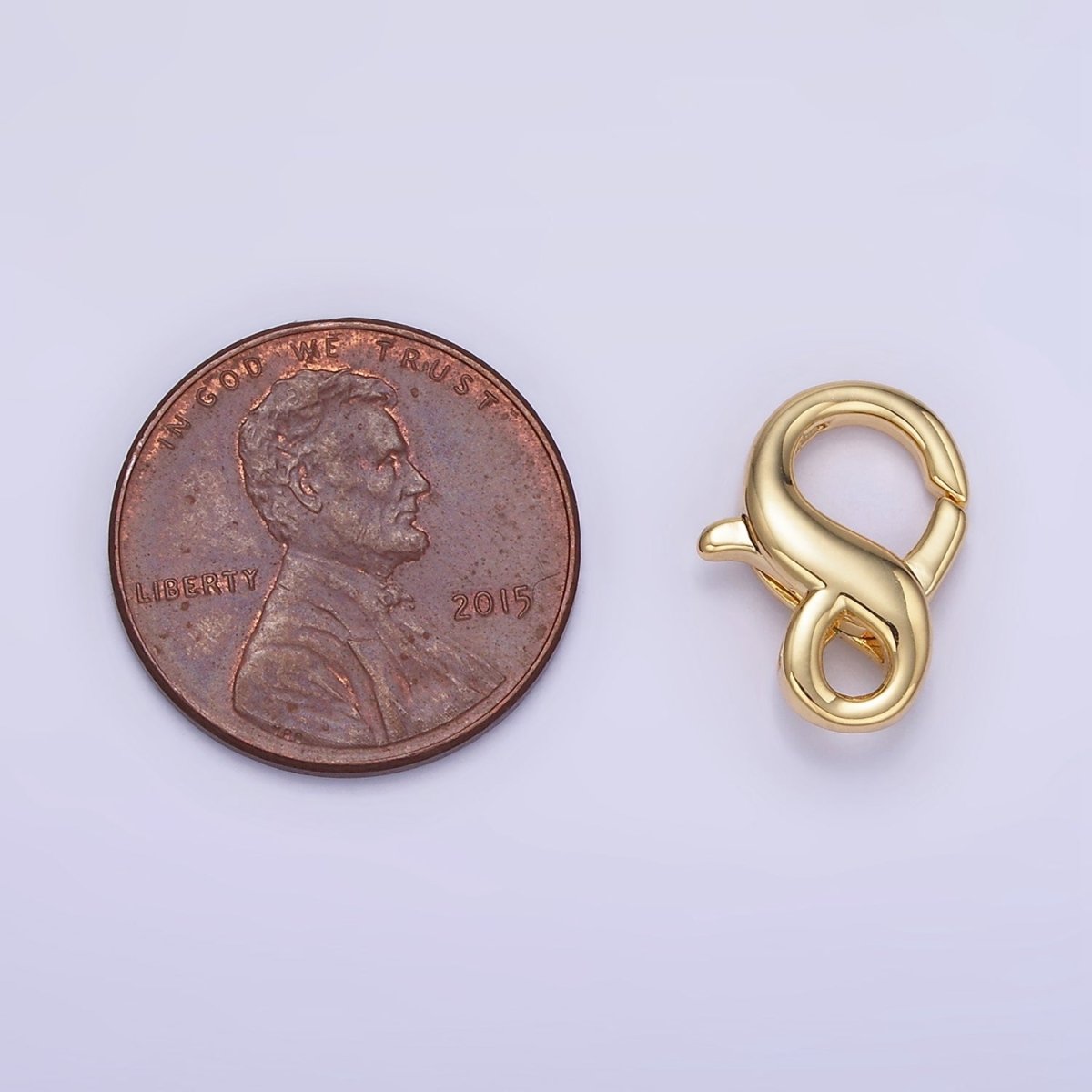 14K Gold Filled 15mm Mini Infinity Lobster Clasps Closure Findings | Z765 - DLUXCA