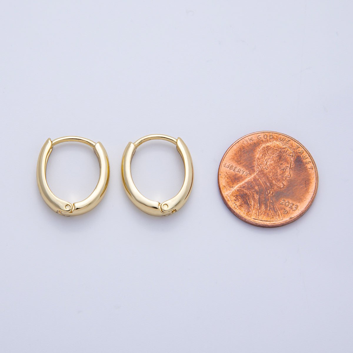 14K Gold Filled 15mm Minimalist Huggie Earrings | Earrings - 00078 - DLUXCA