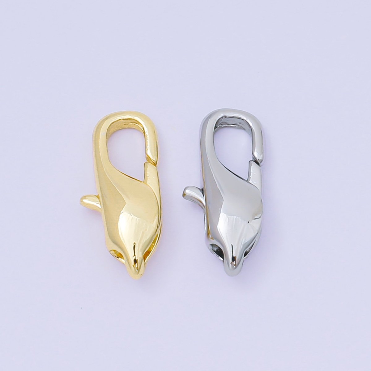 14K Gold Filled 15mm Minimalist Lobster Clasp Closure Finding in Gold & Silver | Z1338 - DLUXCA