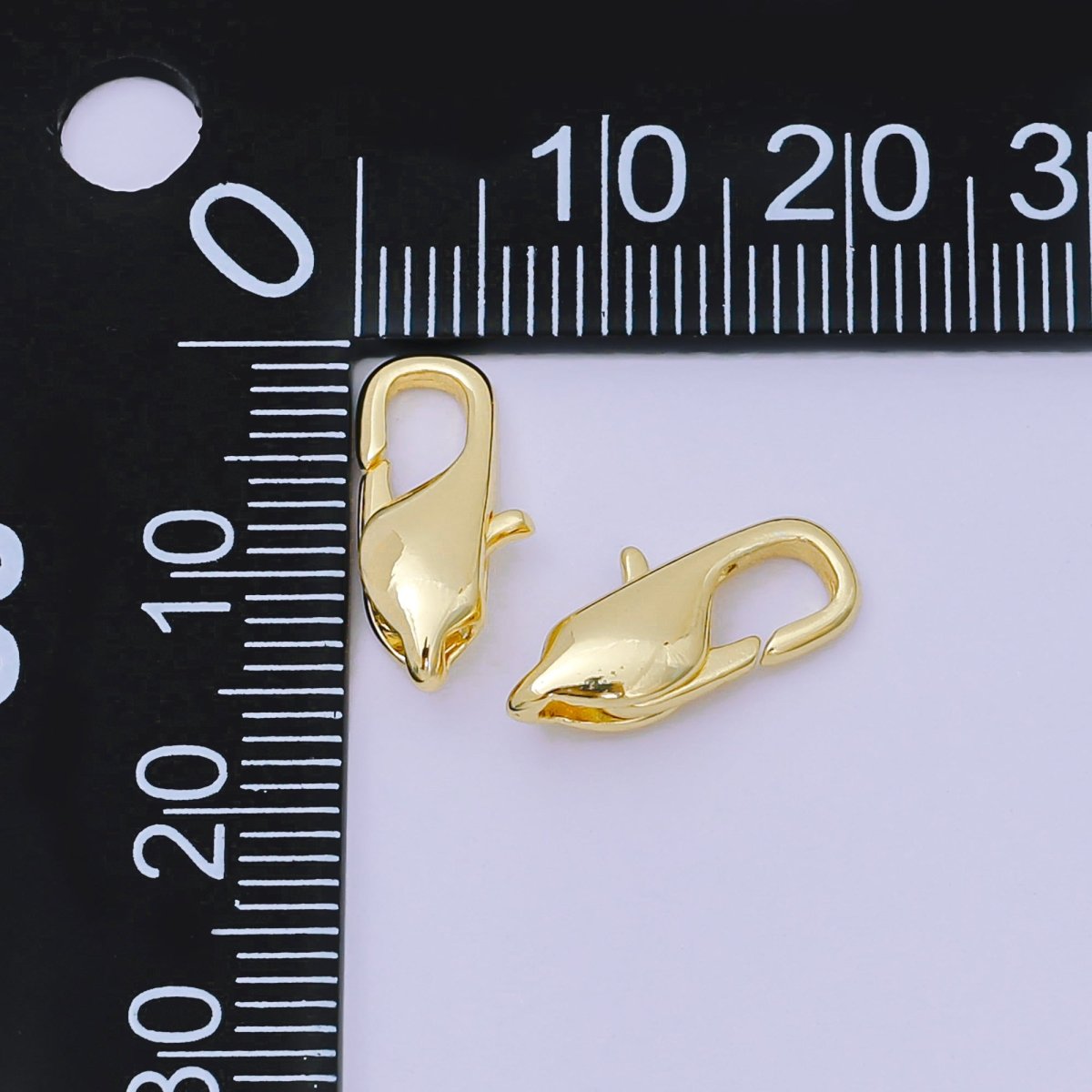 14K Gold Filled 15mm Minimalist Lobster Clasp Closure Finding in Gold & Silver | Z1338 - DLUXCA