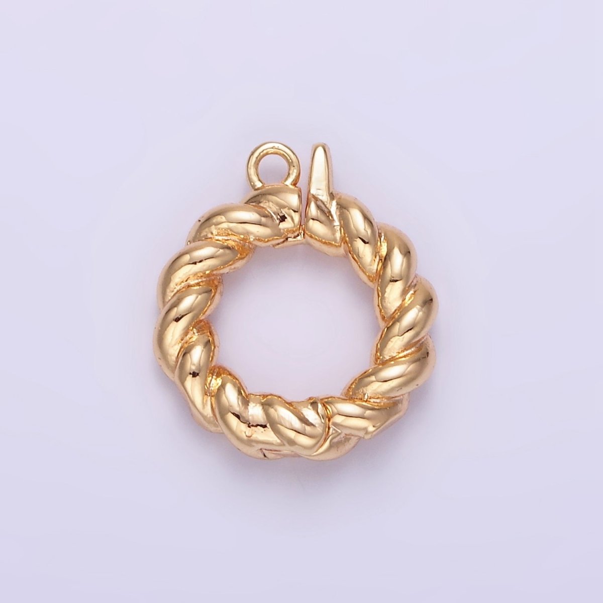 14K Gold Filled 15mm Round Croissant Enhancer Clasps Closure Findings | Z796 - DLUXCA