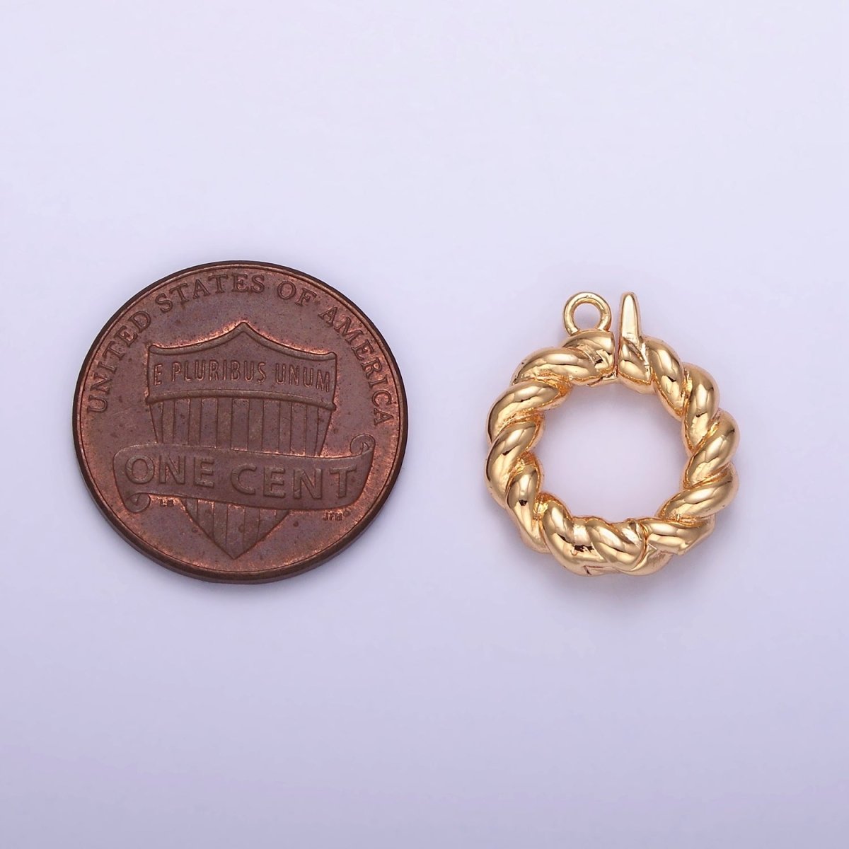 14K Gold Filled 15mm Round Croissant Enhancer Clasps Closure Findings | Z796 - DLUXCA