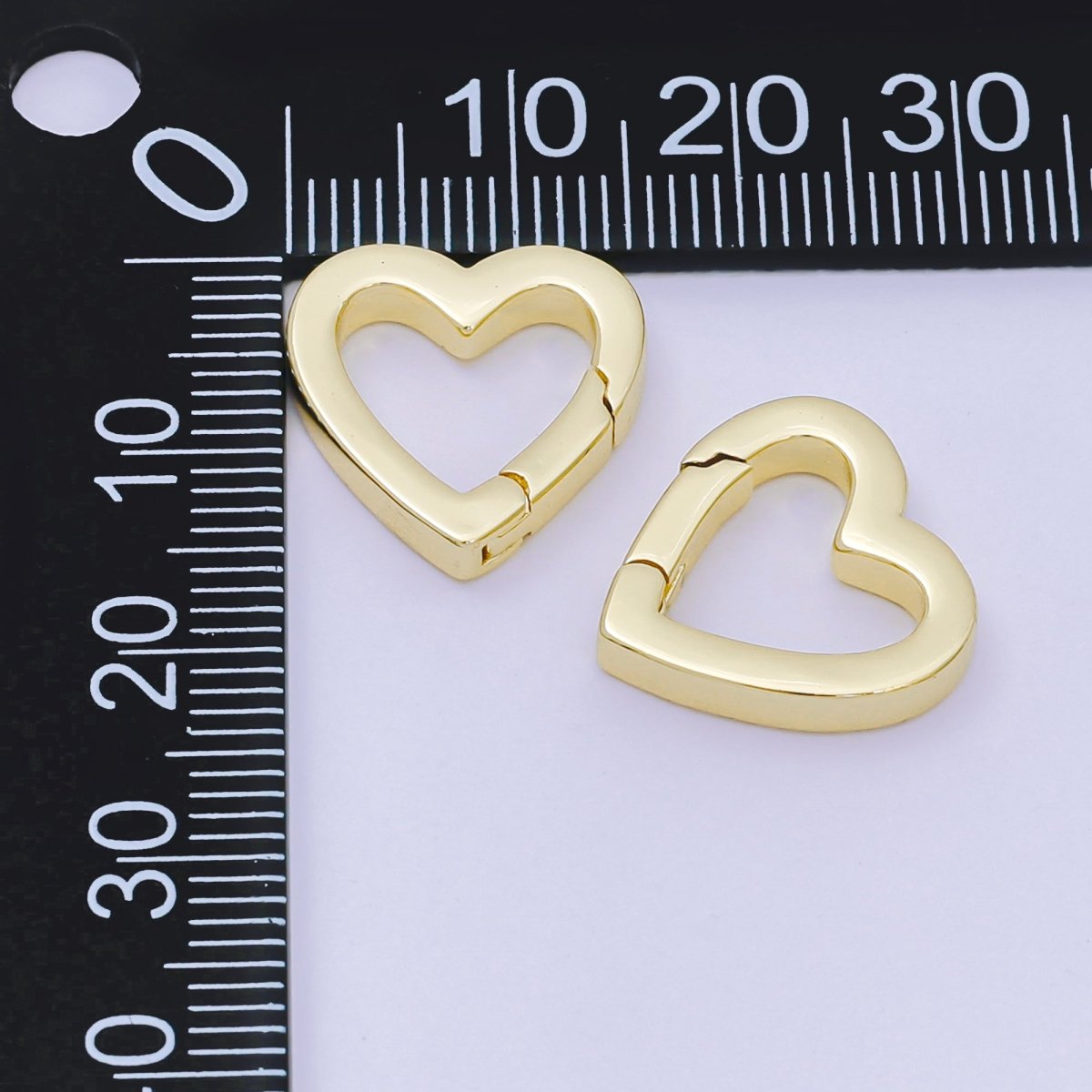 14K Gold Filled 16mm Heart Push Gate Clasp Closure Finding in Gold & Silver | Z1336 - DLUXCA