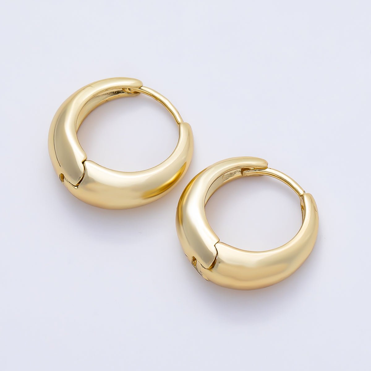 14K Gold Filled 17.8mm Minimalist Dome Huggie | Earrings-00673 - DLUXCA