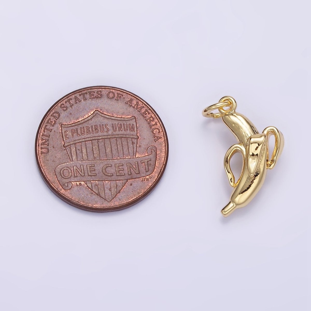 14K Gold Filled 17mm Peeled Banana Fruit Minimalist Charm | D084 - DLUXCA