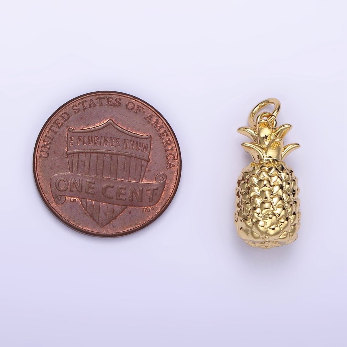 14K Gold Filled 17mm Pineapple Fruit Minimalist Charm | C822 - DLUXCA