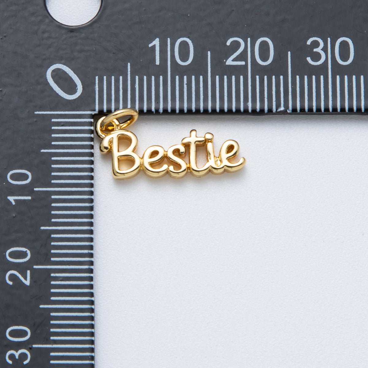 14K Gold Filled 18.5mm "Bestie" Minimalist Script Charm | Charms - 00033 - DLUXCA