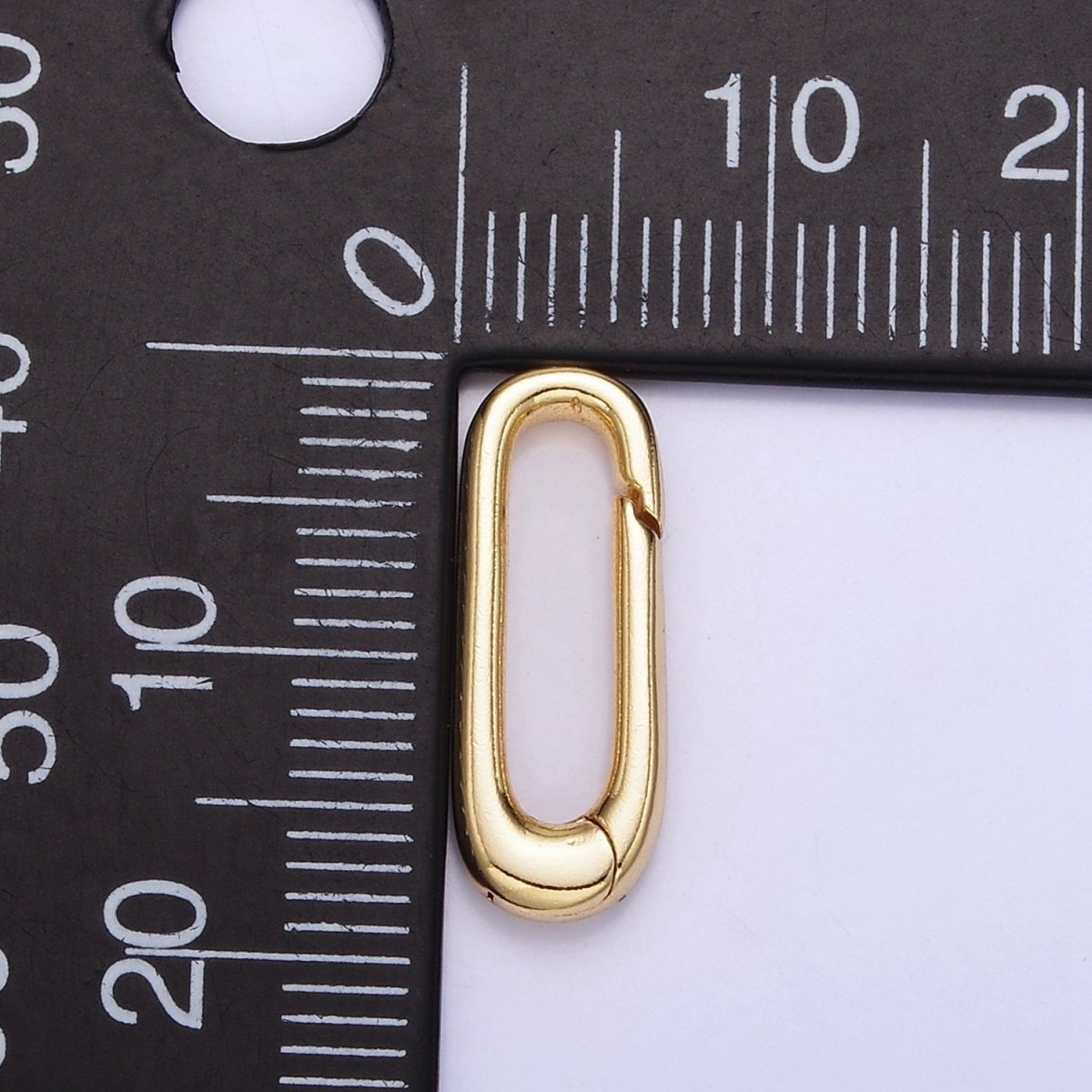 14K Gold Filled 18mm Oblong Push Spring Gate Findings | Z809 - DLUXCA