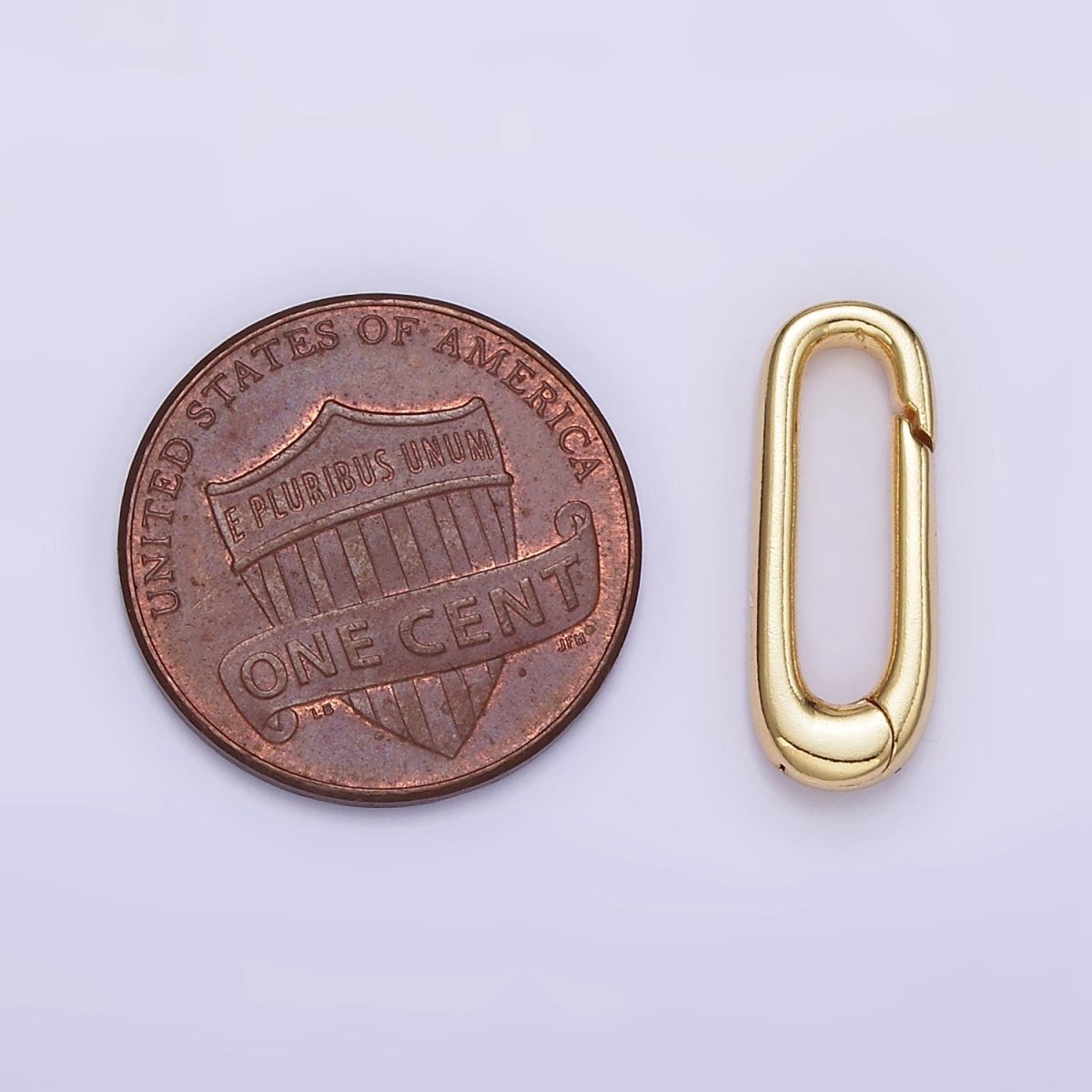 14K Gold Filled 18mm Oblong Push Spring Gate Findings | Z809 - DLUXCA