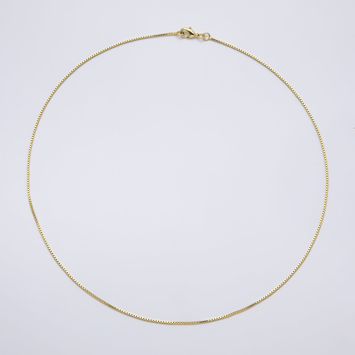 14K Gold Filled 1mm Minimalist Box Chain 18 Inch, 20 Inch Necklace | WA - 04275 WA - 04276 - DLUXCA