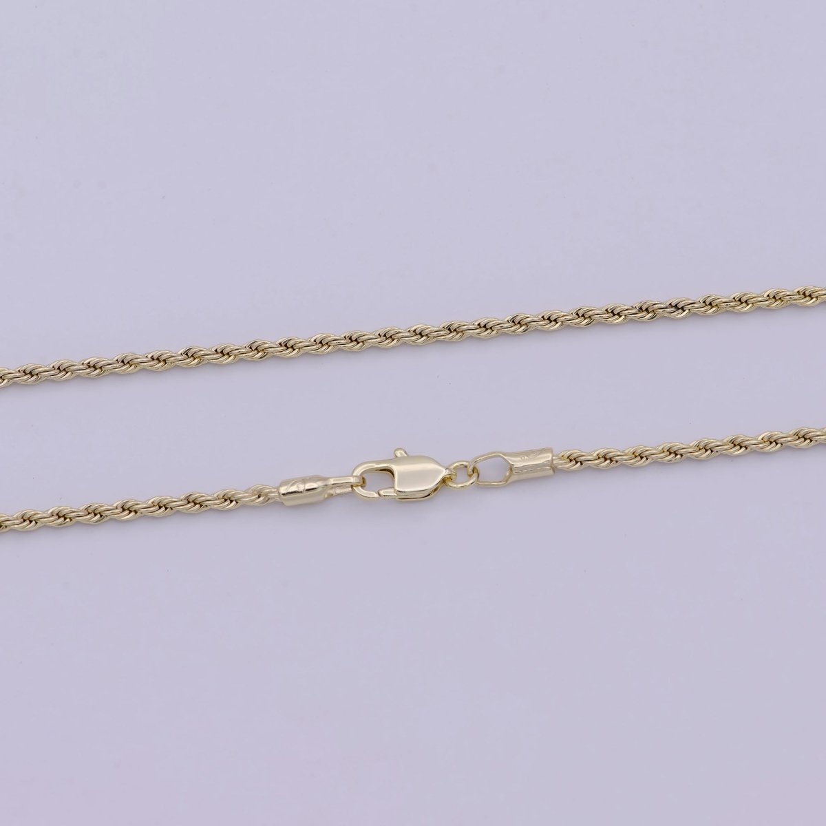 14K Gold Filled - 20 Inches Twisted Rope Chain Necklace w/ Lobster Clasps | WA-526 - DLUXCA