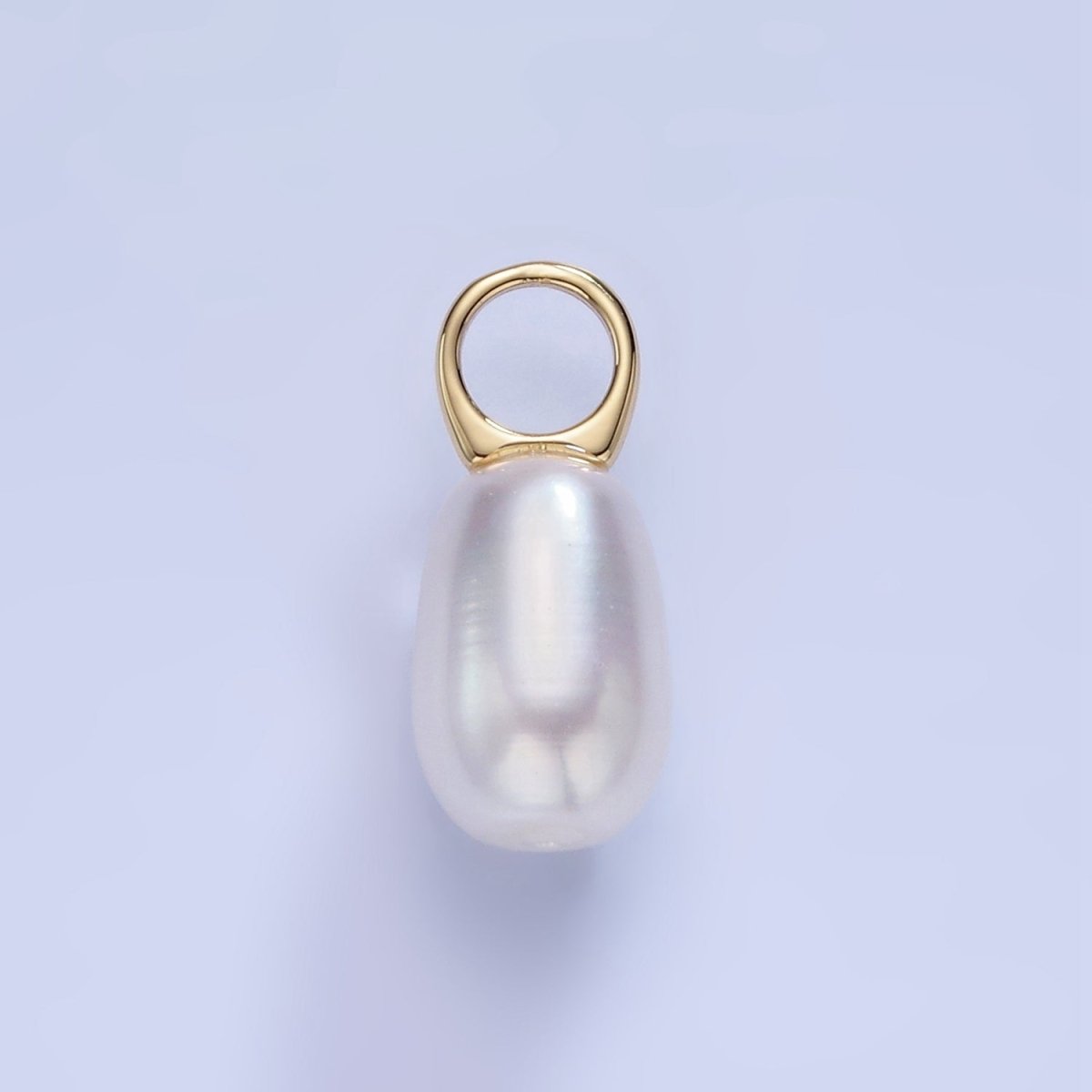 14K Gold Filled 20mm Biwa Shell Pearl Drop Pendant | P1742 - DLUXCA