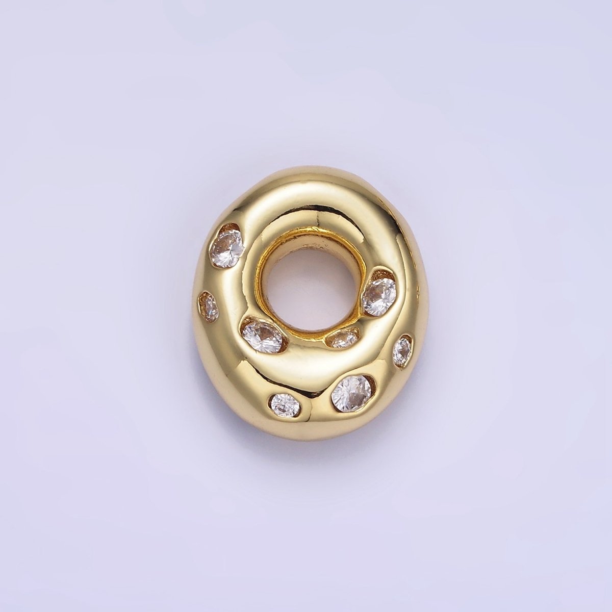 14K Gold Filled 20mm Clear CZ Chubby Balloon Number Numerical Pendant | AG775 - AG779 - DLUXCA