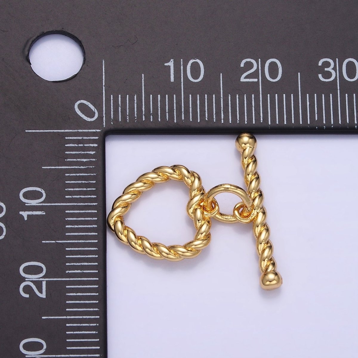 14K Gold Filled 20mm Heart Croissant Toggle Clasps Closure Findings | Z778 - DLUXCA