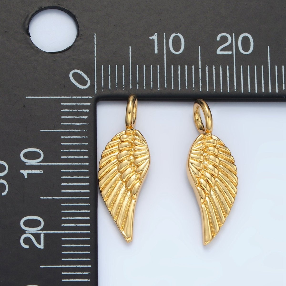 14K Gold Filled 21mm Angel Wings Minimalist Charm | AG881 - DLUXCA