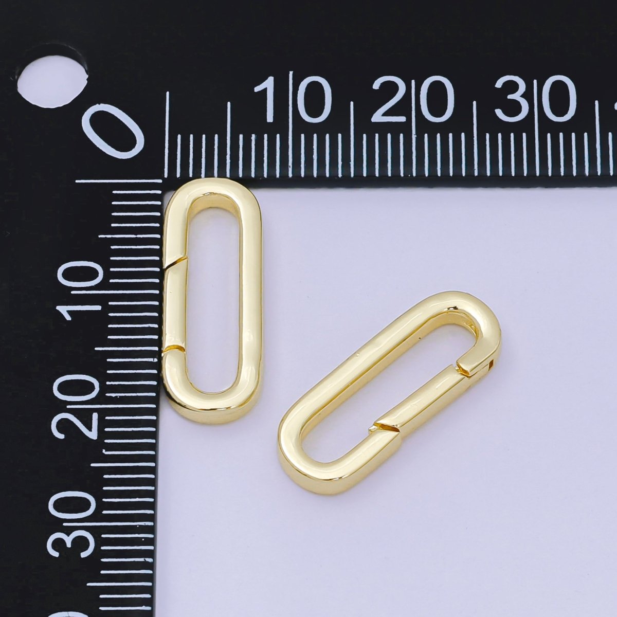 14K Gold Filled 21mm Long Oval Push Gate Clasp Closure Finding in Gold & Silver | Z1335 - DLUXCA