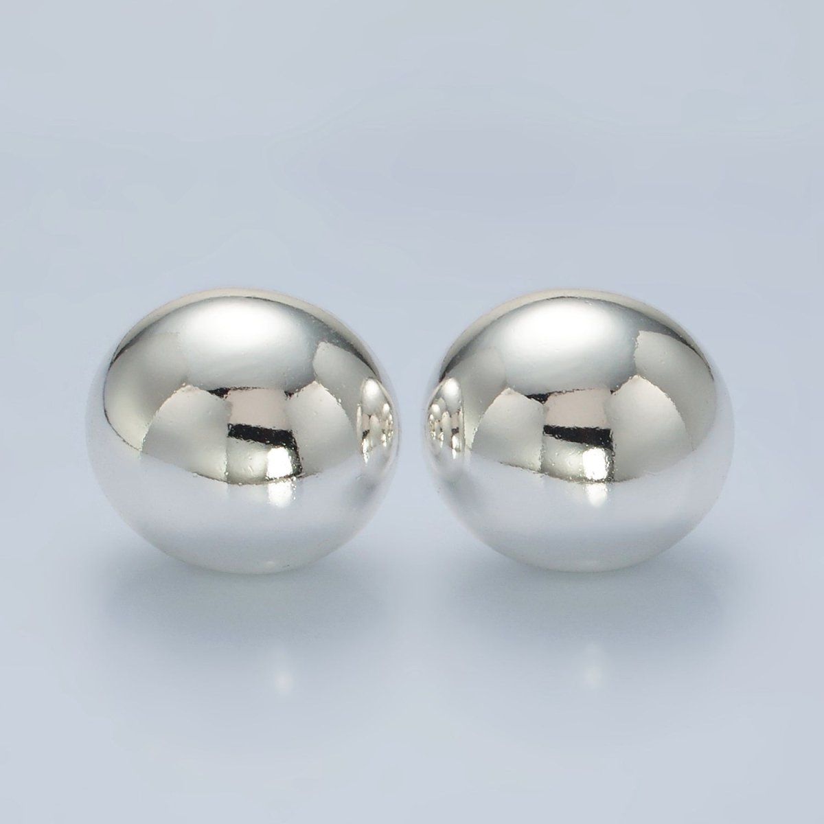 14K Gold Filled 23mm Minimalist Round Dome Stud Earrings in Gold & Silver | AD648 AD649 - DLUXCA