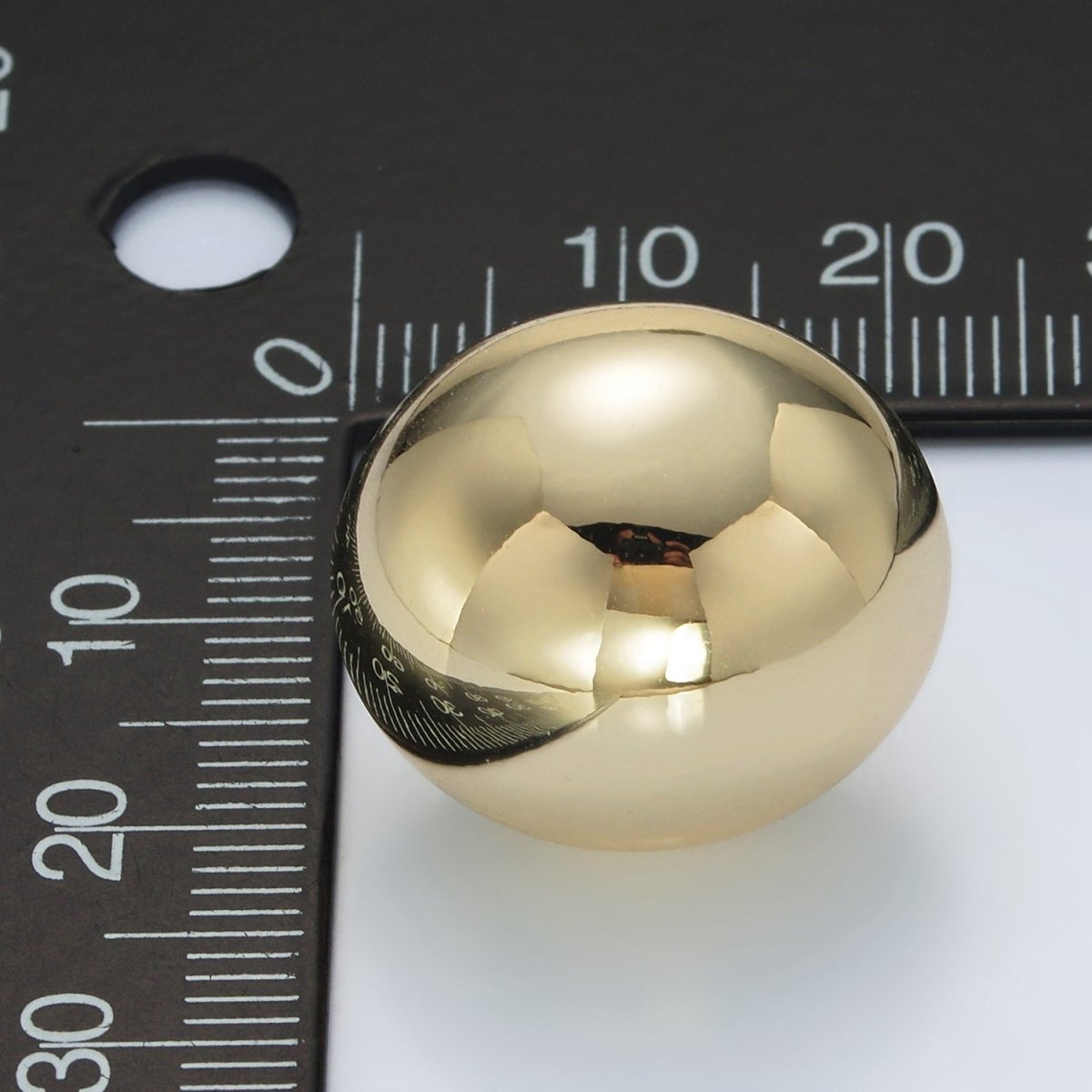 14K Gold Filled 23mm Minimalist Round Dome Stud Earrings in Gold & Silver | AD648 AD649 - DLUXCA