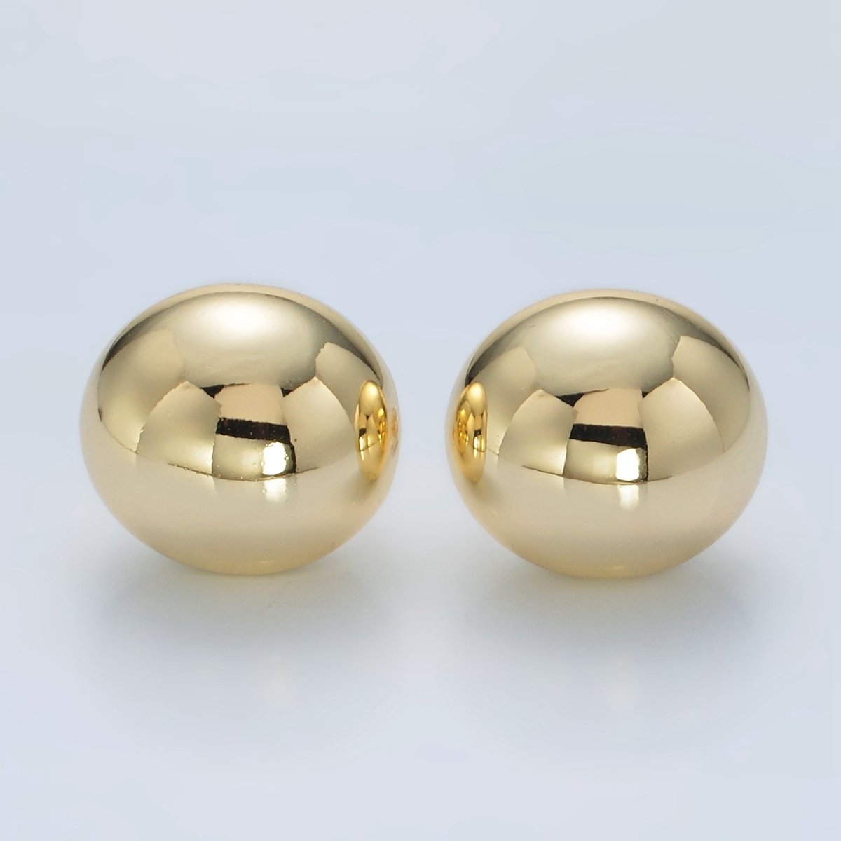 14K Gold Filled 23mm Minimalist Round Dome Stud Earrings in Gold & Silver | AD648 AD649 - DLUXCA
