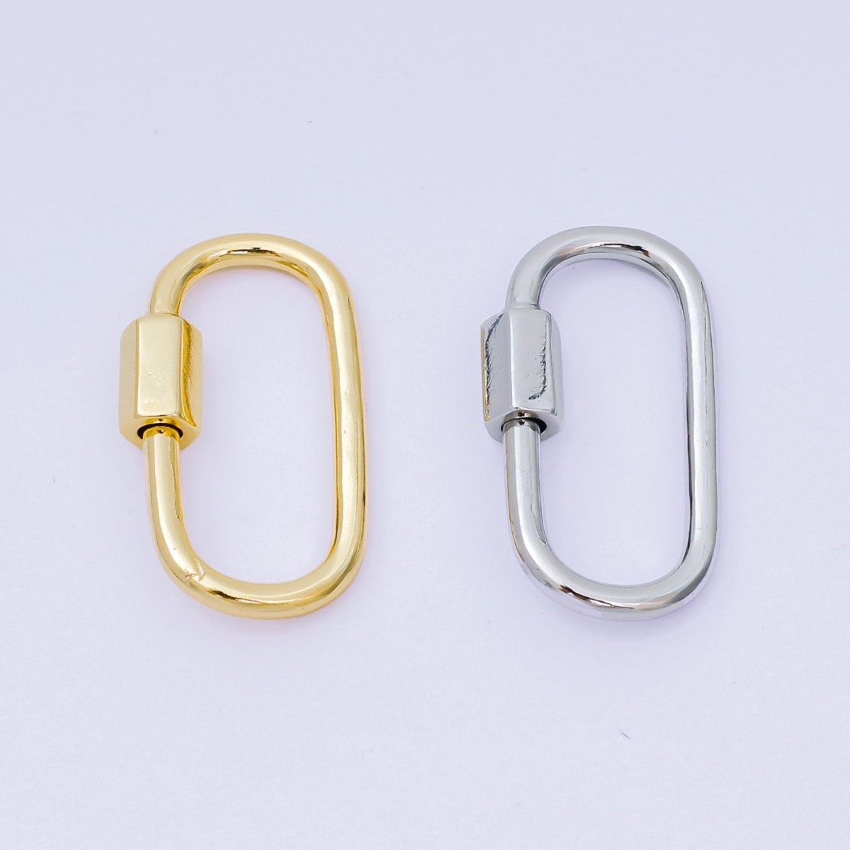 14K Gold Filled 23mm Oblong Oval Carabiner Minimalist Jewelry Findings Supply in Gold & Silver | Z623 Z1293 - DLUXCA