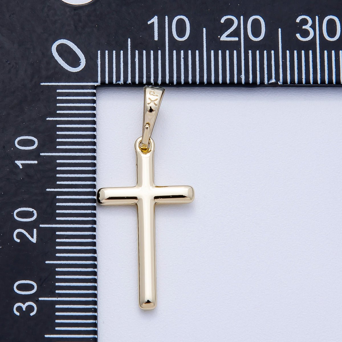 14K Gold Filled 24mm Minimalist Religious Cross Pendant | Charms - 00456 - DLUXCA