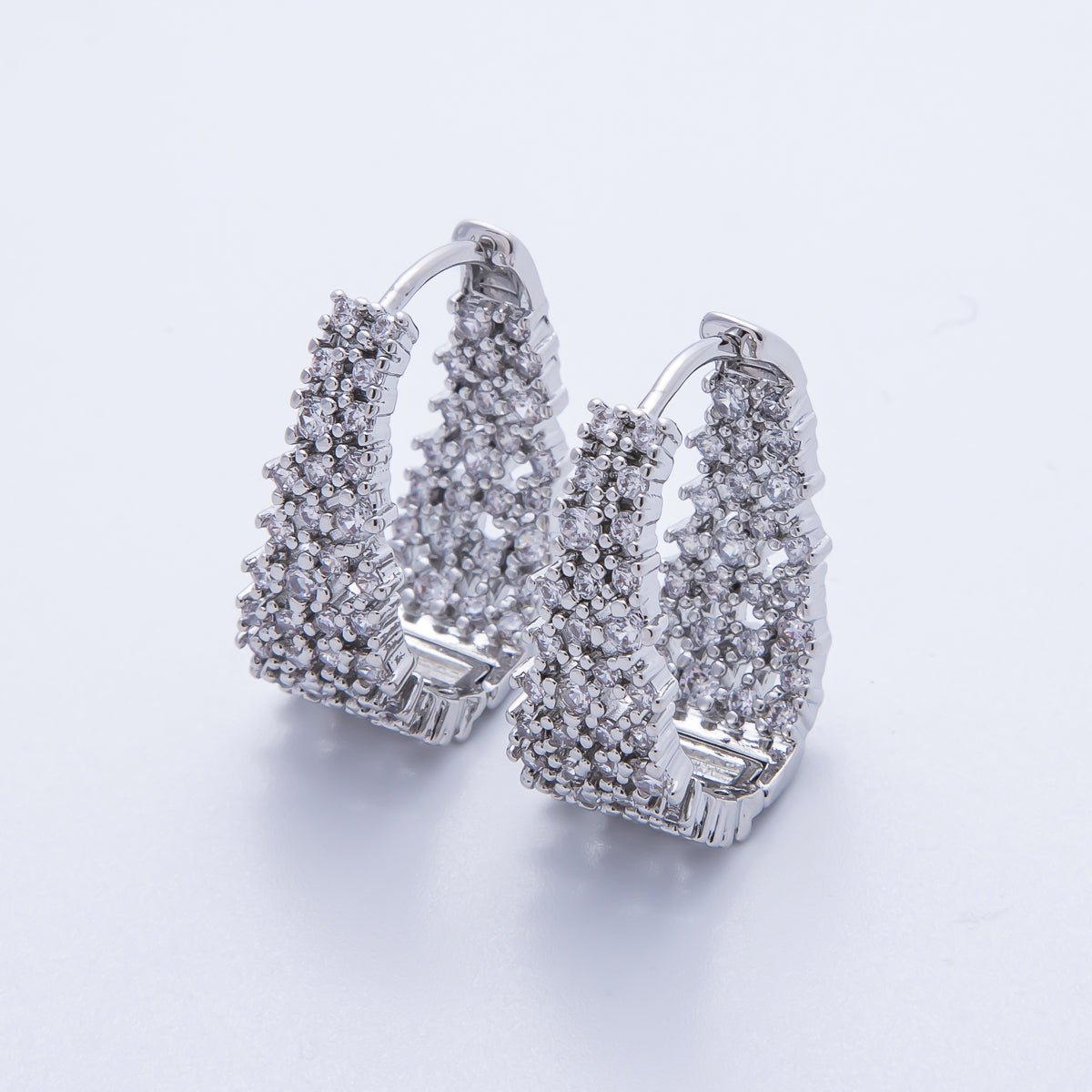 14K Gold Filled 24mm Statement Micro Paved CZ Cluster Hoop Earrings | EARRINGS - 00002 EARRINGS - 00003 - DLUXCA