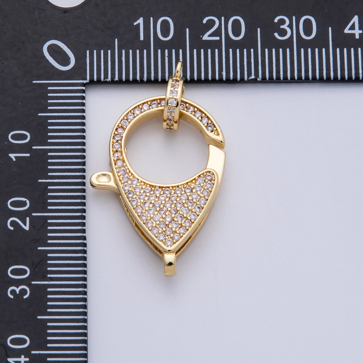 14K Gold Filled 26.5mm Micro Paved CZ Lobster Claw Clasps Finding | Z1524 - DLUXCA