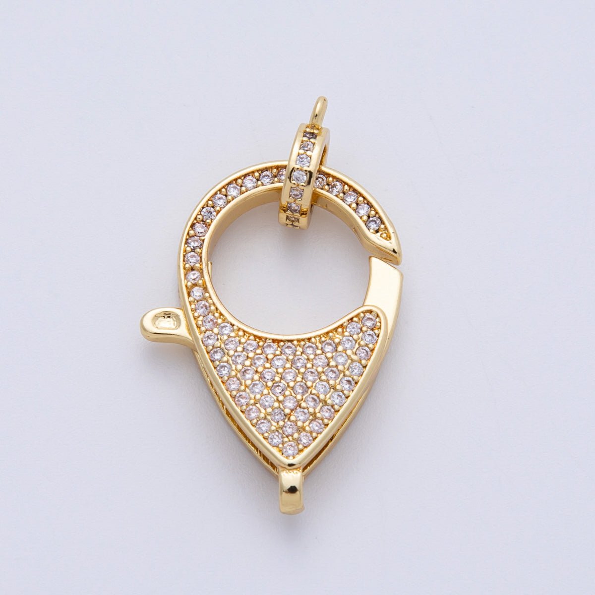 14K Gold Filled 26.5mm Micro Paved CZ Lobster Claw Clasps Finding | Z1524 - DLUXCA