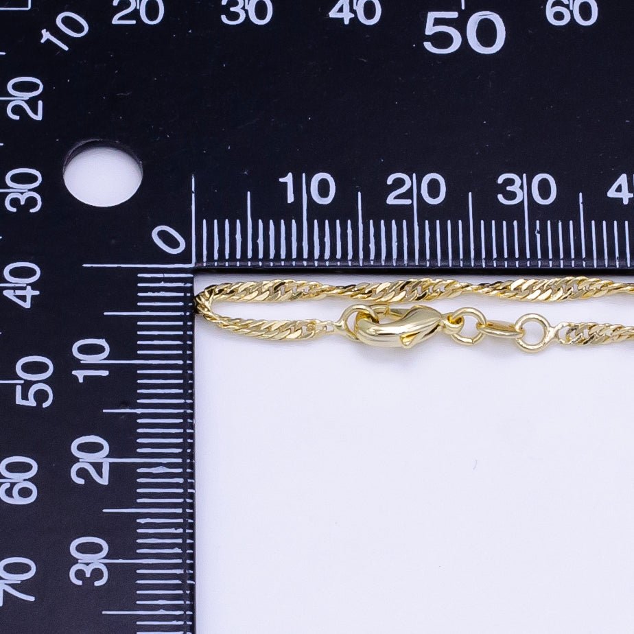 14K Gold Filled 2mm Singapore Chain 20 Inch Necklace | WA-2497 - DLUXCA