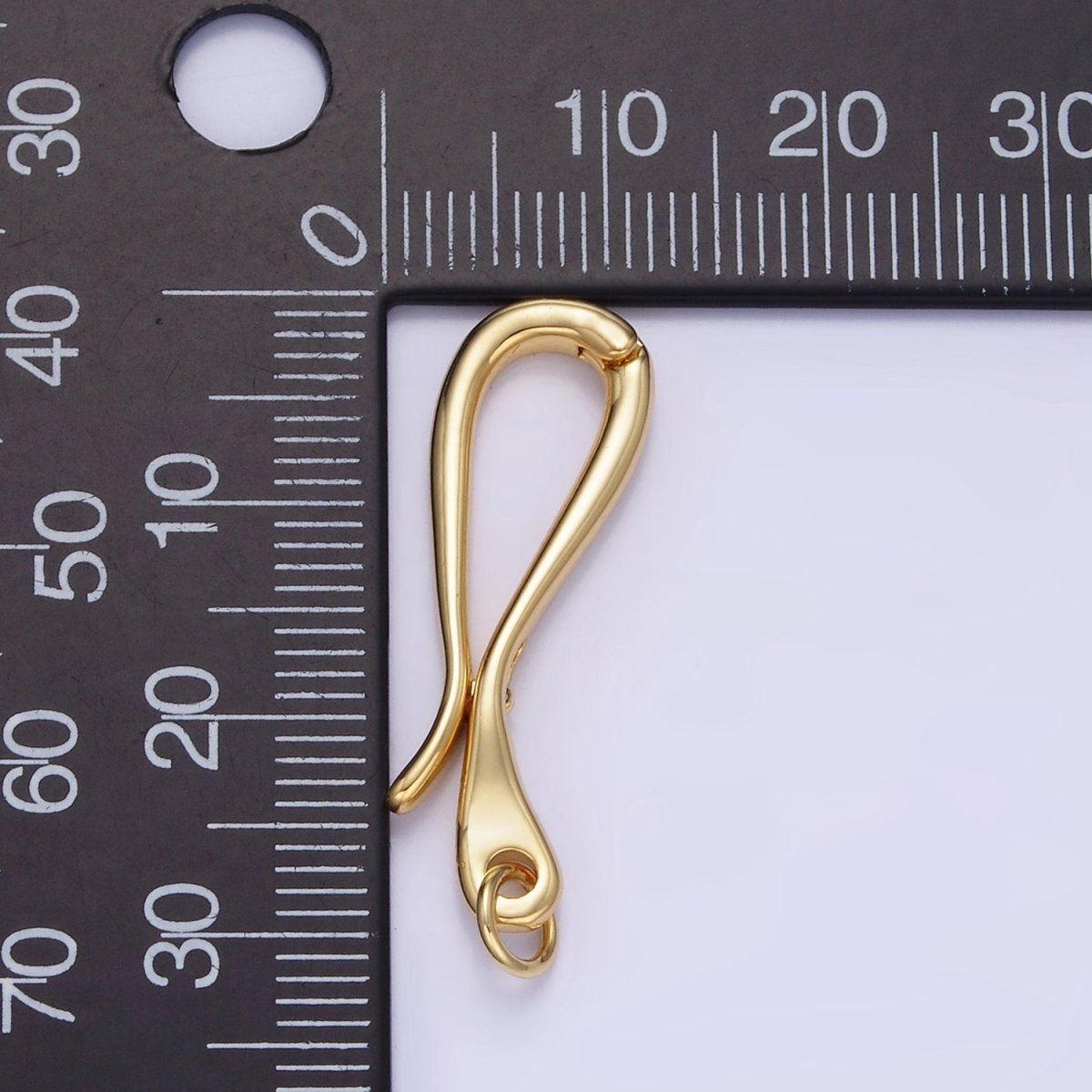 14K Gold Filled 30mm Curved Snap Latch Closure Findings | Z343 - DLUXCA