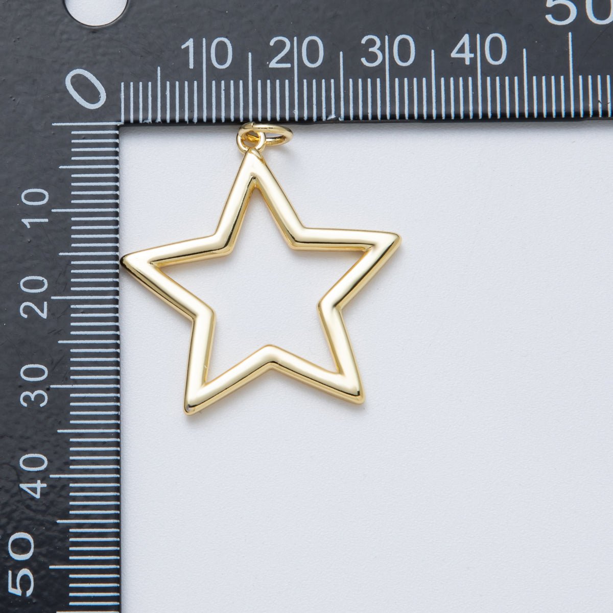 14K Gold Filled 32.5mm Minimalist Open Celestial Star Charm | Charms - 00036 - DLUXCA