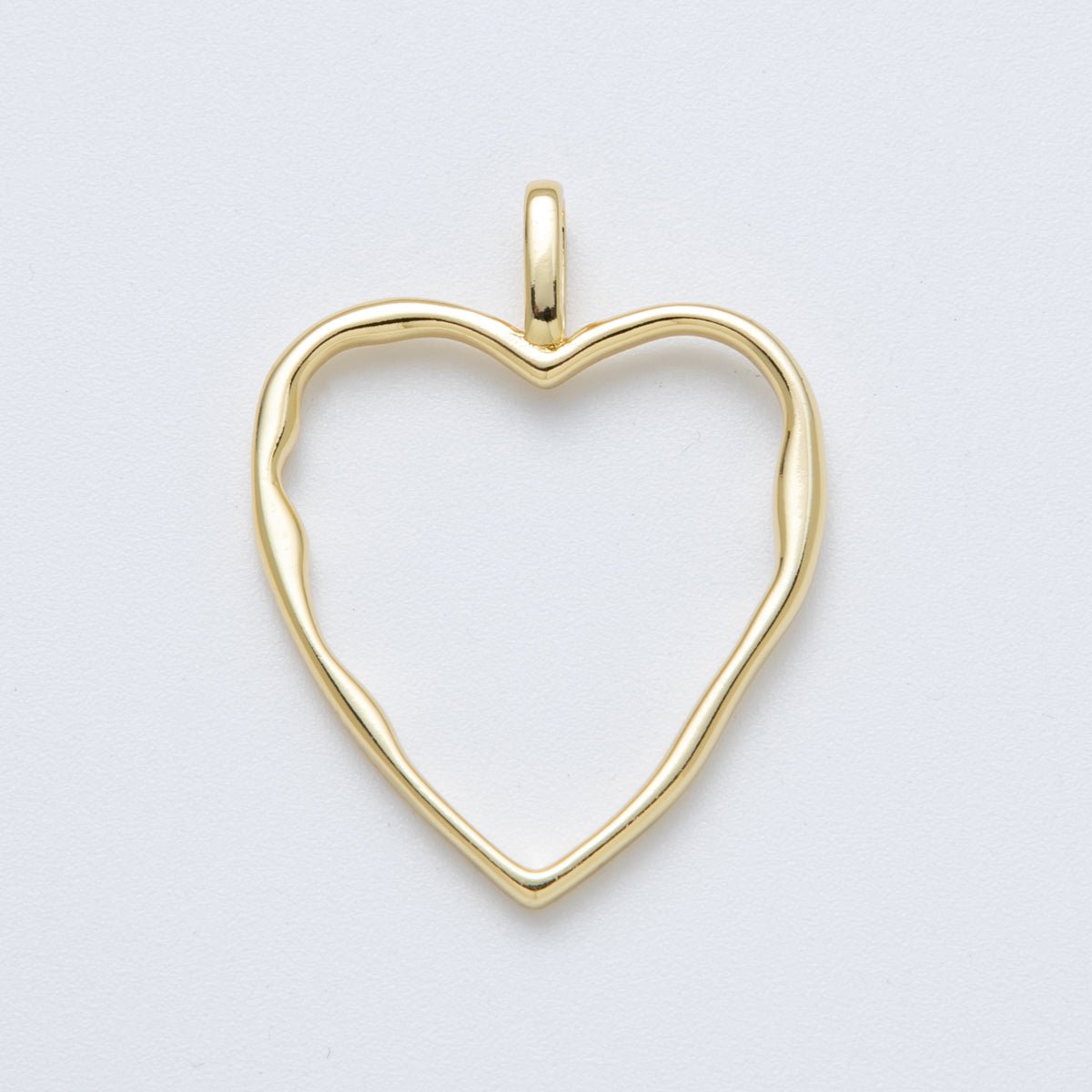 14K Gold Filled 36mm Minimalist Open Molten Heart Charm | Charms - 00038 - DLUXCA