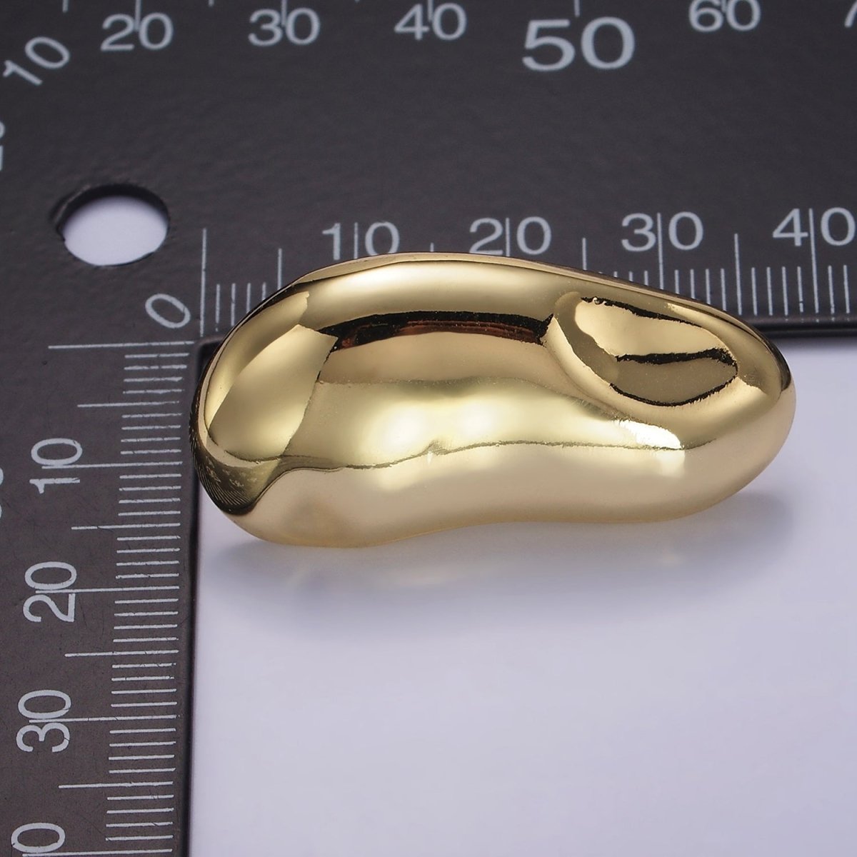 14K Gold Filled 38mm Abstract Molten Foil Drop Stud Earrings | Q047 - DLUXCA