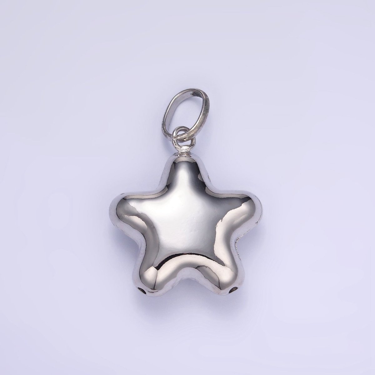 14K Gold Filled 40mm Celestial Star Minimalist Puffed Pendant in Gold & Silver | AA1315 AA1316 - DLUXCA