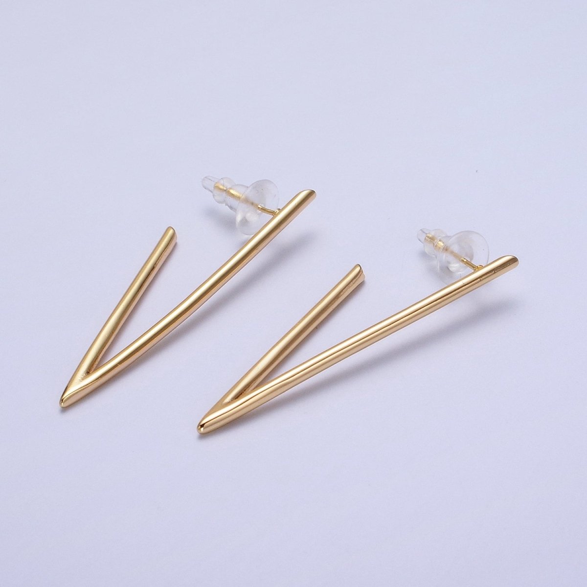 14K Gold Filled 50mm Minimalist Triangle Hoop Earrings Hoop Earrings in Gold & Silver - DLUXCA