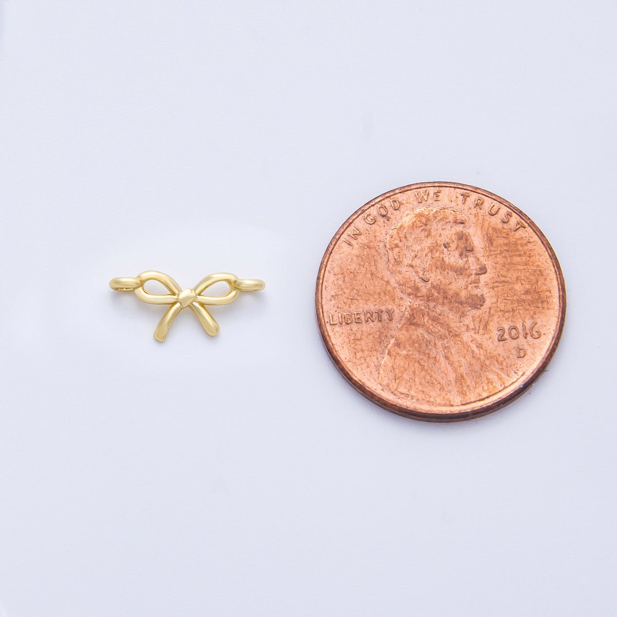14K Gold Filled 5mm Mini Ribbon Bow Connector | Y173 - DLUXCA