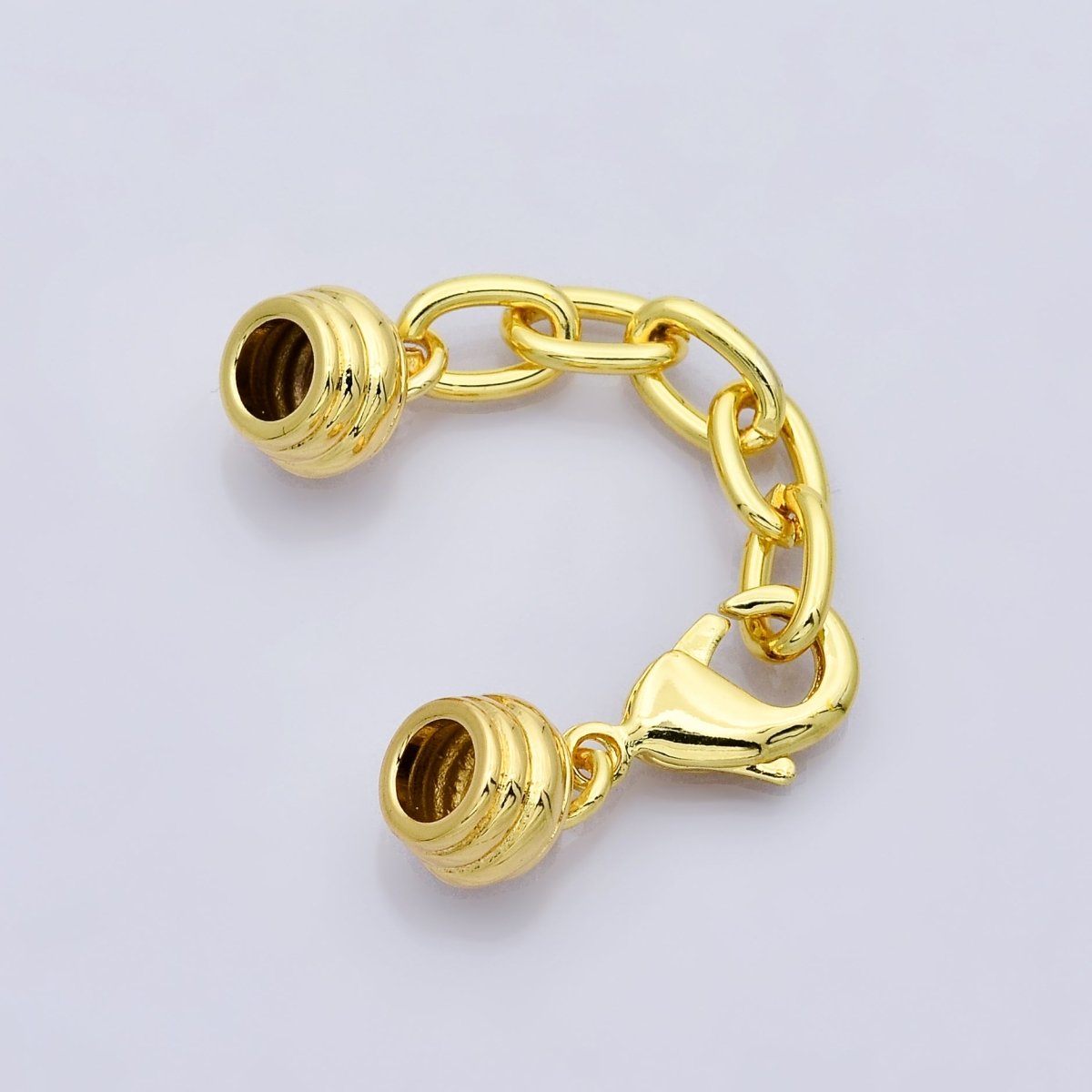 14K Gold Filled 6mm Paracord End Cap Clasps with Lobster and Extender | Z1301 - DLUXCA