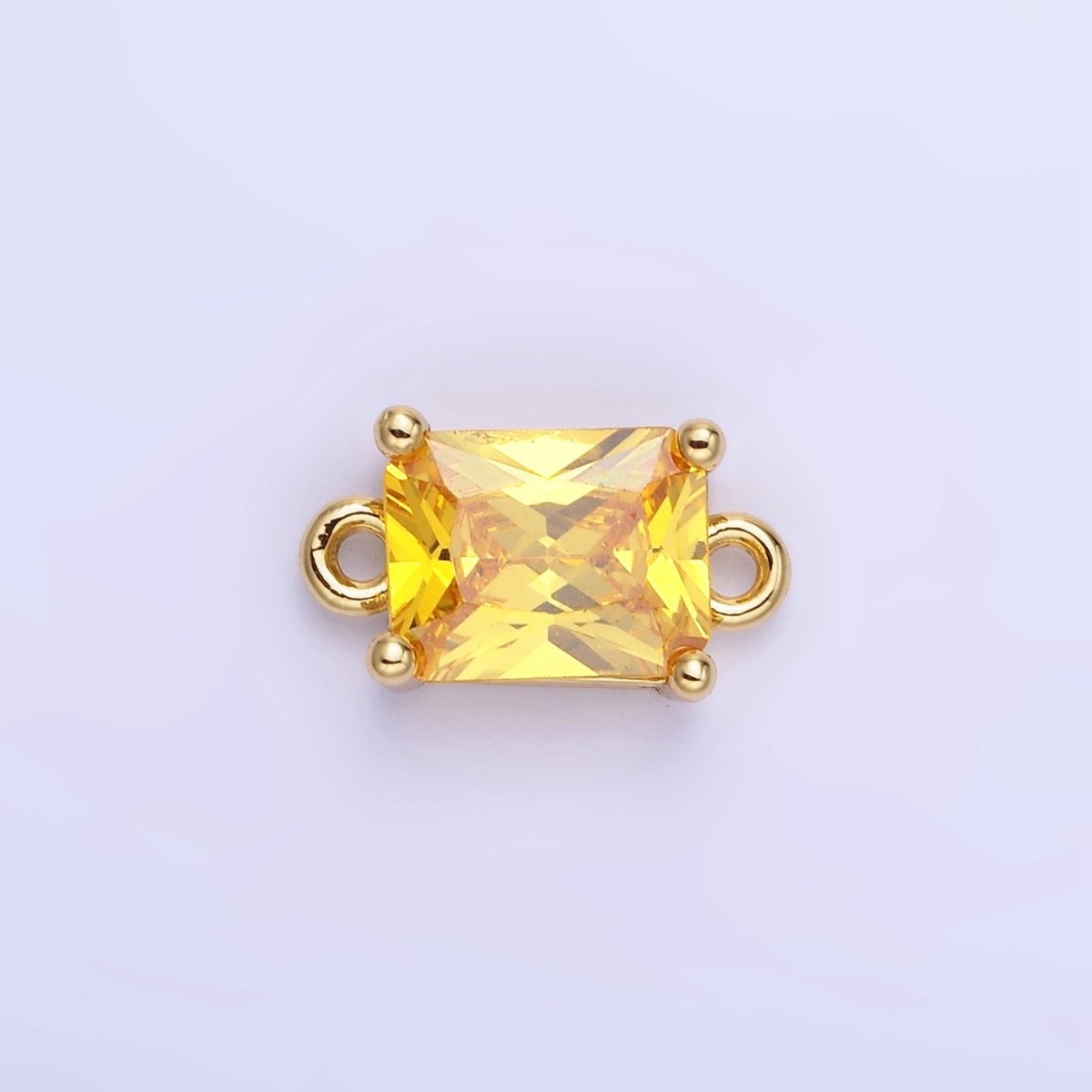 14K Gold Filled 7.5mm Baguette CZ Connector | G430 - G437 - DLUXCA