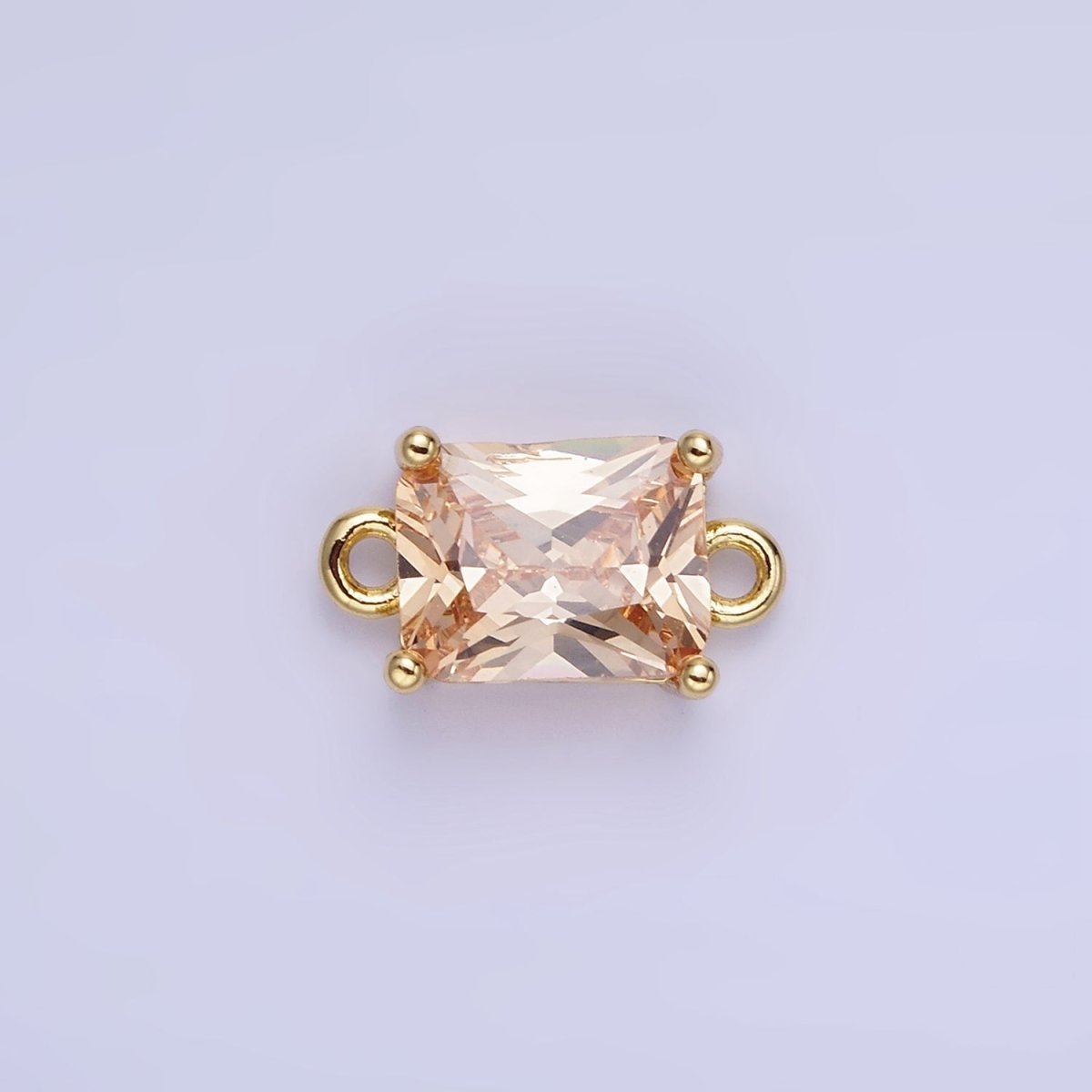 14K Gold Filled 7.5mm Baguette CZ Connector | G430 - G437 - DLUXCA