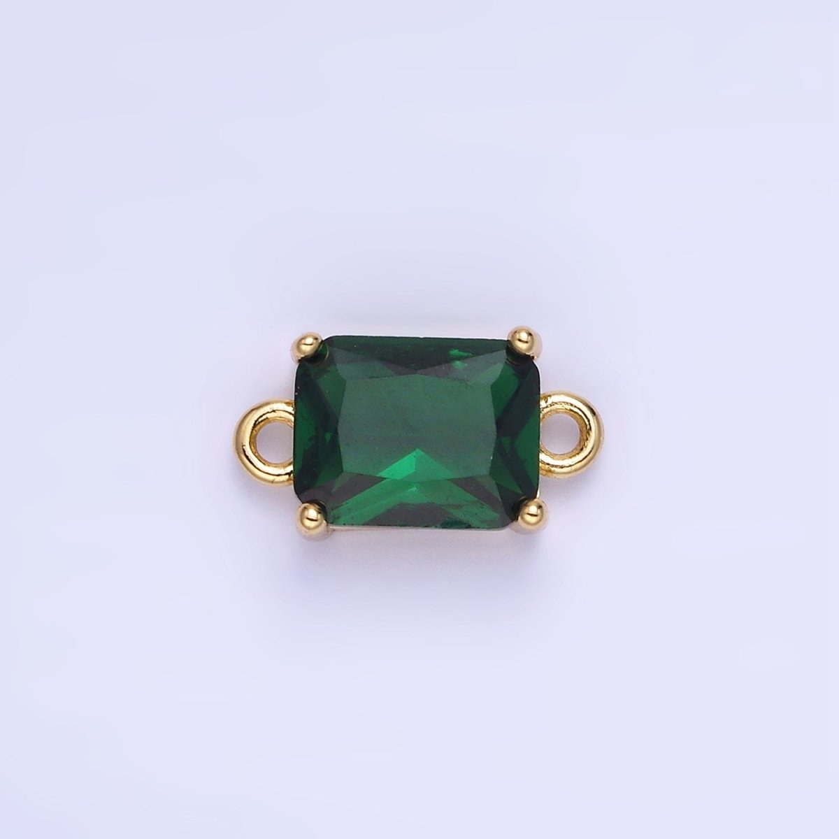 14K Gold Filled 7.5mm Baguette CZ Connector | G430 - G437 - DLUXCA