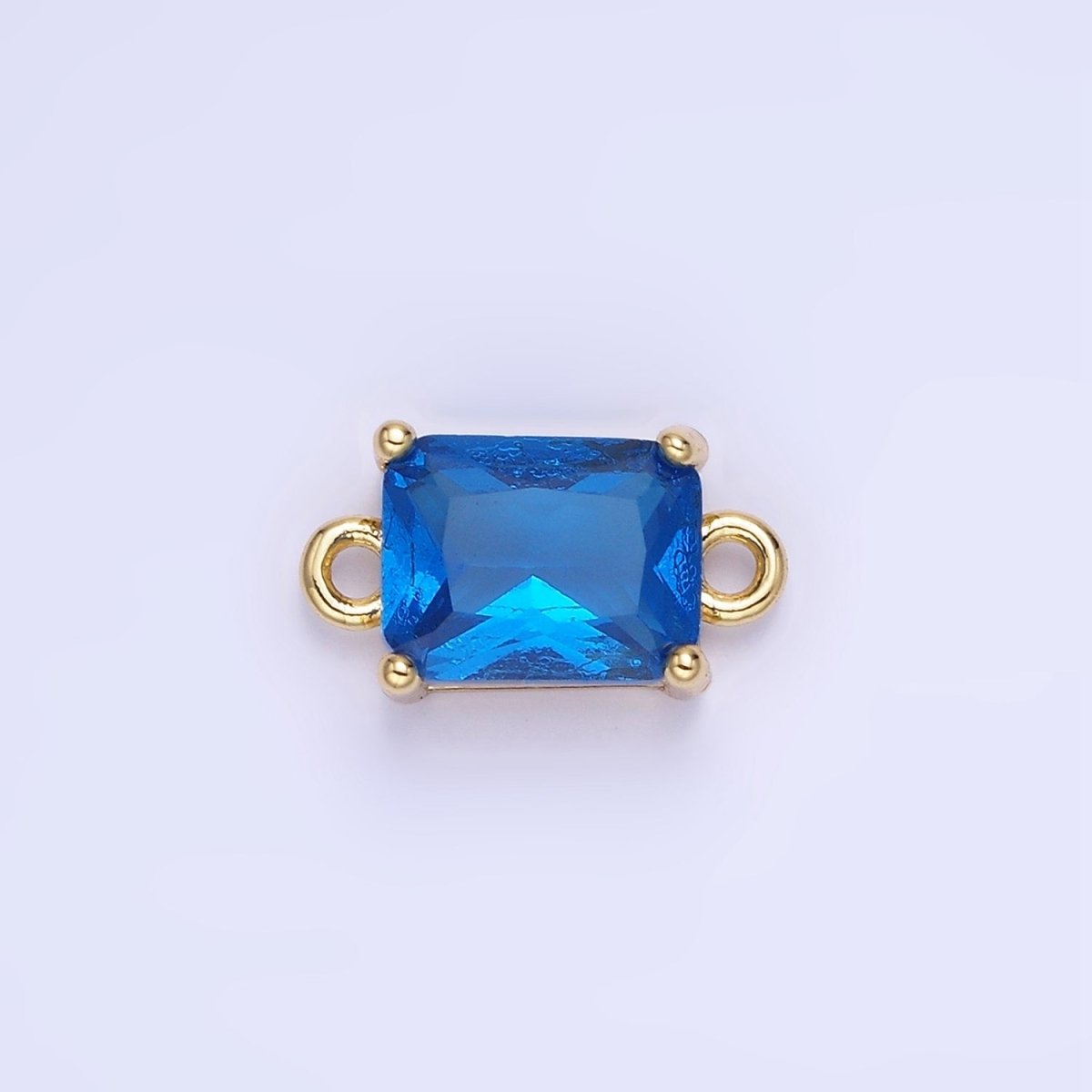 14K Gold Filled 7.5mm Baguette CZ Connector | G430 - G437 - DLUXCA