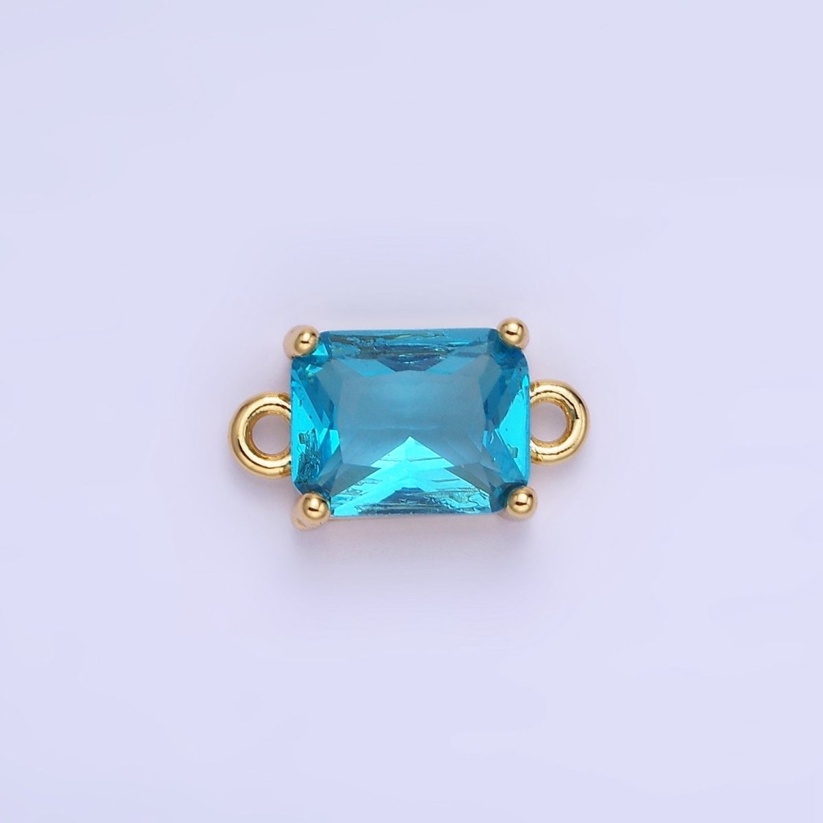 14K Gold Filled 7.5mm Baguette CZ Connector | G430 - G437 - DLUXCA