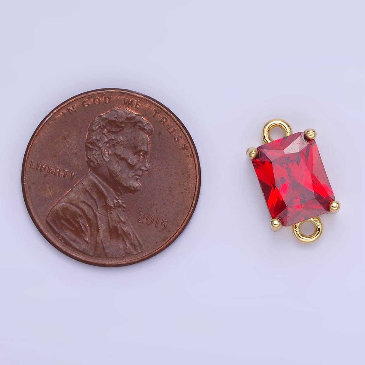 14K Gold Filled 7.5mm Baguette CZ Connector | G430 - G437 - DLUXCA