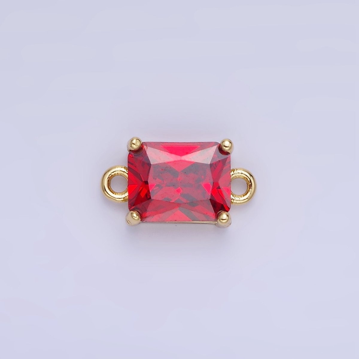 14K Gold Filled 7.5mm Baguette CZ Connector | G430 - G437 - DLUXCA