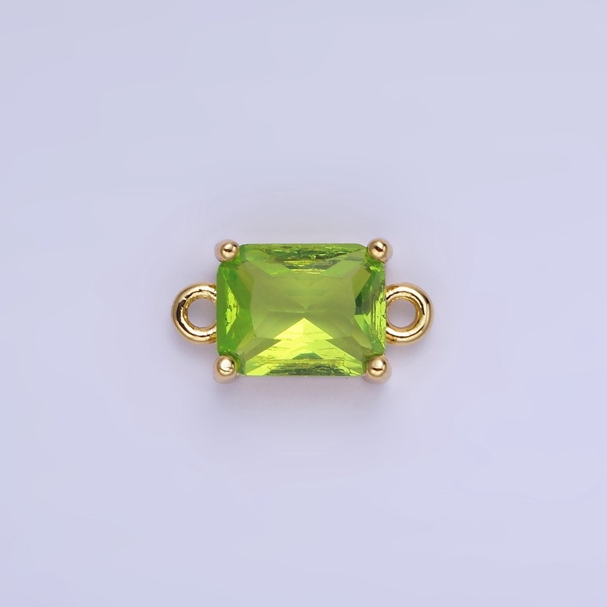 14K Gold Filled 7.5mm Baguette CZ Connector | G430 - G437 - DLUXCA