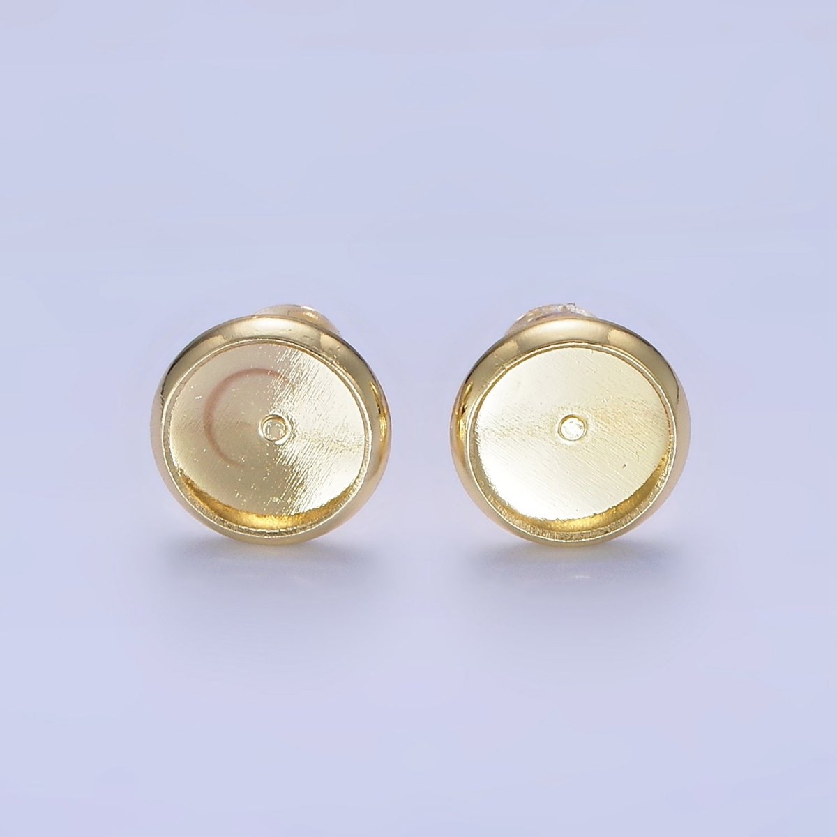 14K Gold Filled 8mm, 10mm Round Minimalist Drill Stud Earrings Findings | Z761 Z763 - DLUXCA