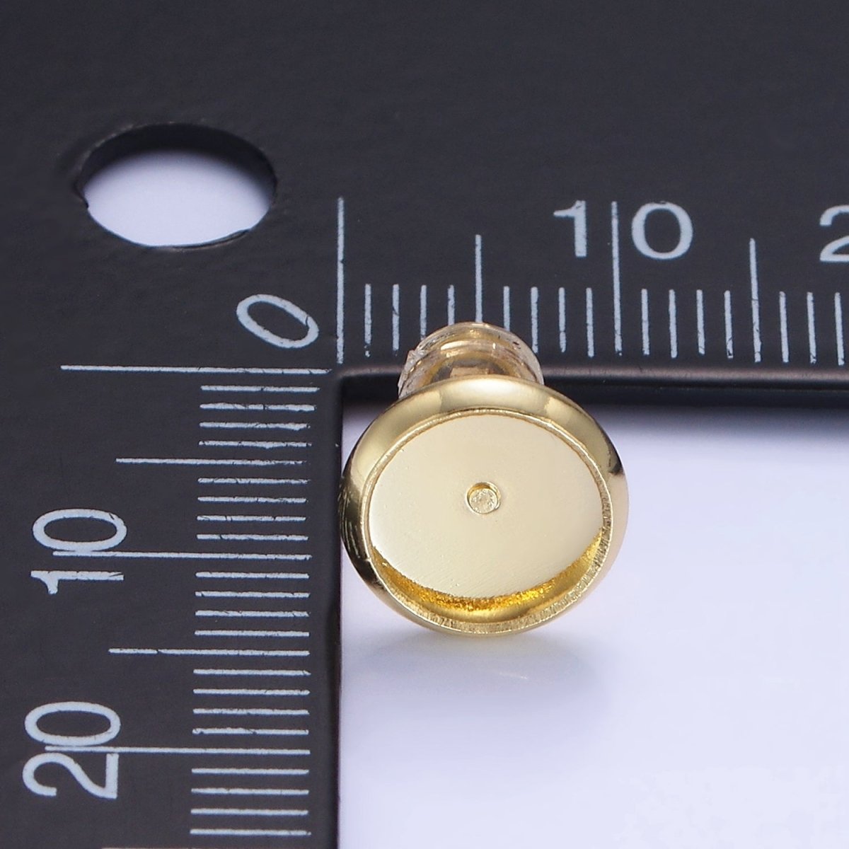 14K Gold Filled 8mm, 10mm Round Minimalist Drill Stud Earrings Findings | Z761 Z763 - DLUXCA