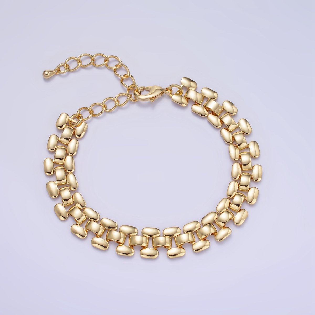 14K Gold Filled 9.3mm Panther Chain Bracelet w. Extender | WA-2475 - DLUXCA